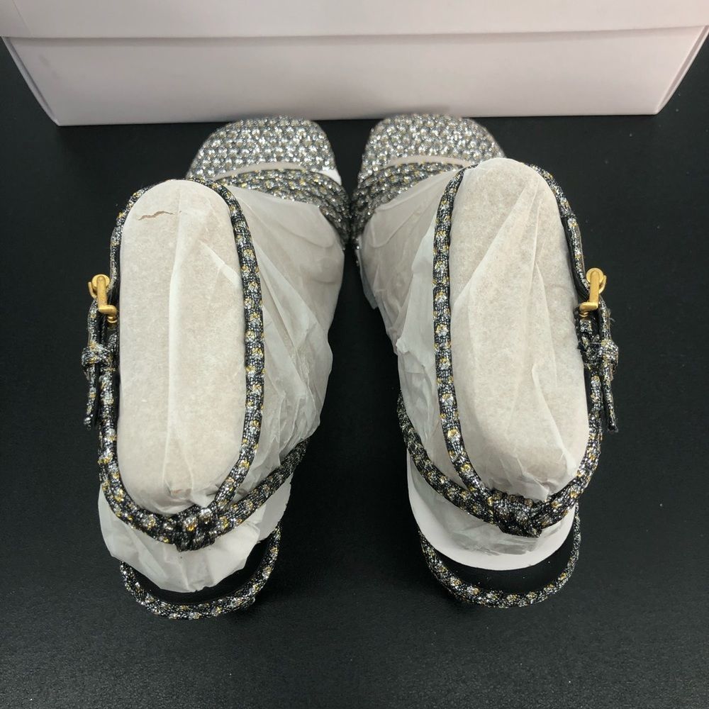 Rebecca Minkoff Nanine Silver Gold Strappy Ankle Strap Heeled Sandals - Picture 11 of 14